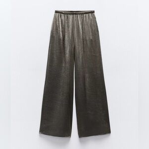 Zara Wrinkled Wide-Leg Pants
